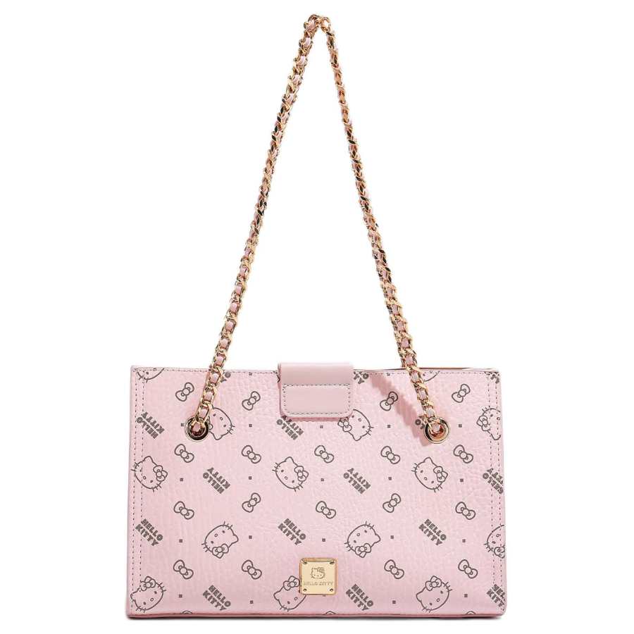 Sanrio Hello Kitty Pu Tote Bag, Shopping Bag, Shoulder Bag Regular Women's Pink/Brown