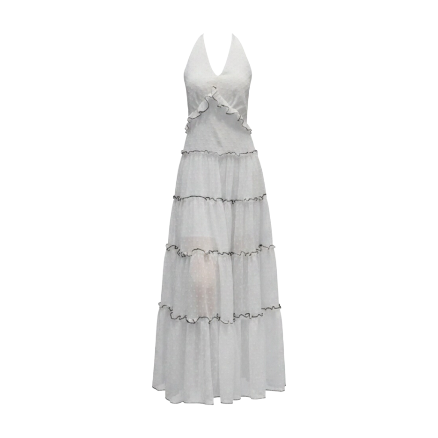 MTHE Sleeveless Dresses Women's V Neck Moderate Long Skirt