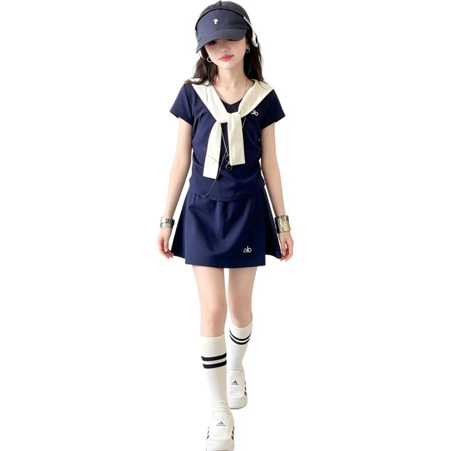 TNTX Kids Casual Sportswear V Neck Thin Stretch