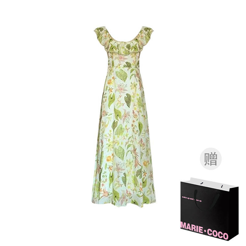 MARIE·COCO Sleeveless Dresses Women's Dress Ruffle Collar Moderate Long Skirt