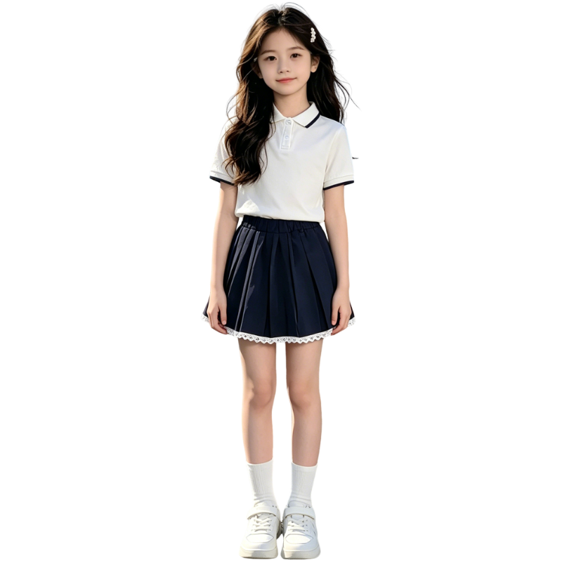 YALU Grade School Two Piece Skirt Sets Lapel Thin Short Skirt