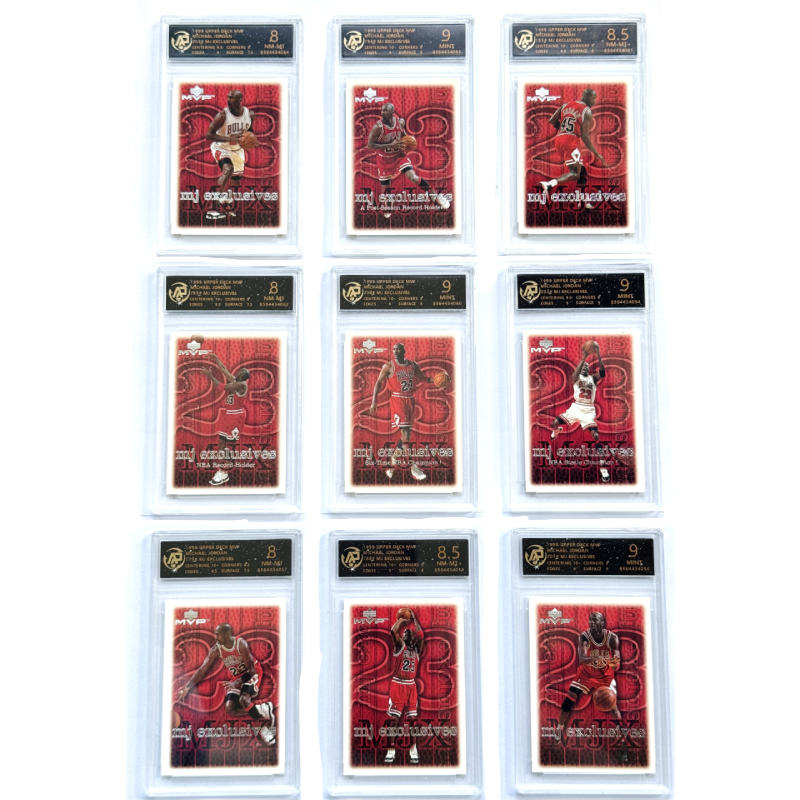 UPPER D.E.C.K 1999 Michael Jordan, Bulls, Basketball God MVP Collection, Basketball Star Card Graded Cards 9 Pcs