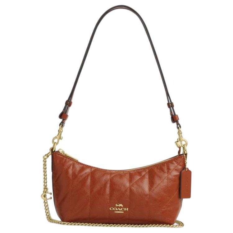 COACH COACH Cow Leather Shoulder Bag Medium Women's Cinnamon