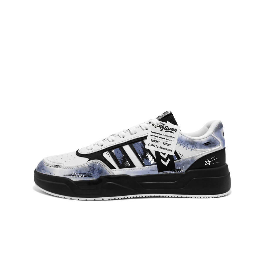 Adidas Adidas Lite Baller 1.5 Ink Dyed Galaxy Slip Resistant Cushioning Abrasion Resistant Low top Skateboard Shoes Unisex