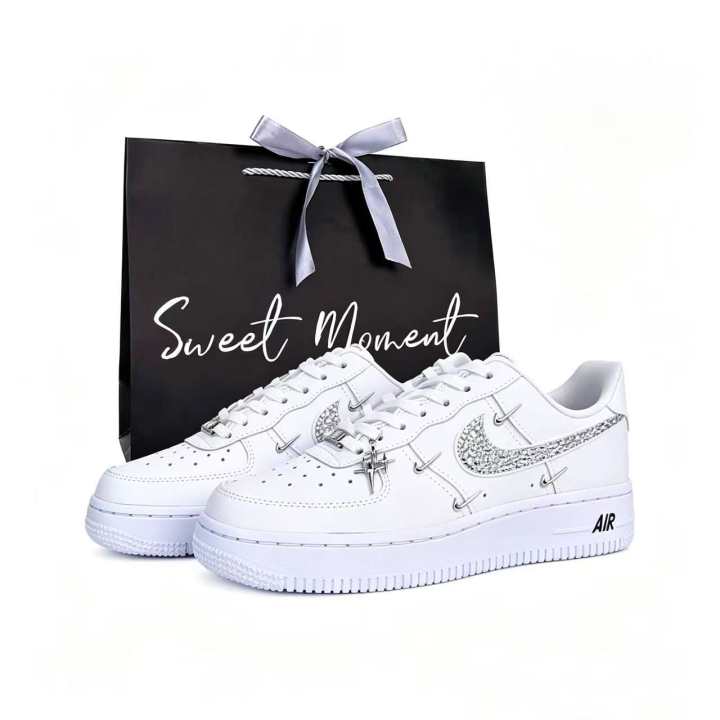 Nike Nike Air Force 1 07 LX Chrome Luxe Air Force 1, Romantic Silver Diamond Slip Resistant Abrasion Resistant Low top