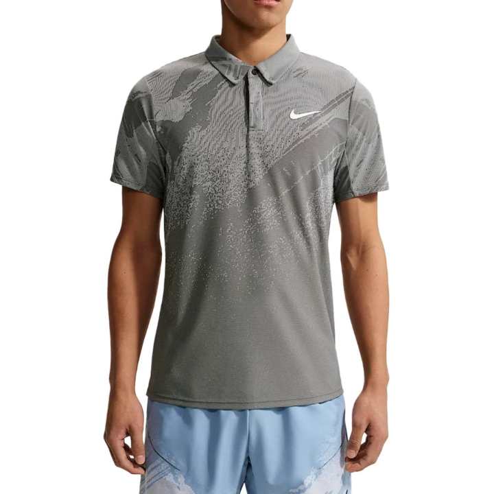 Nike Nike Dri Fit Polo Shirts Men's Coal Black/Cool Gray/White Lapel Moderate Other