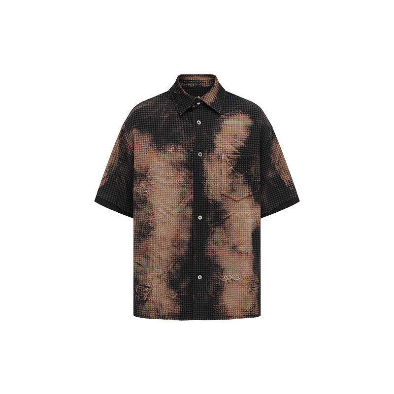 Feng Chen Wang Feng Chen Wang Shirts Unisex Black/Brown Lapel Moderate