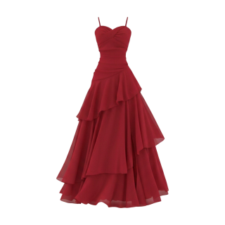 MTHE Slip Dresses Women's Red Camisole Moderate Long Skirt