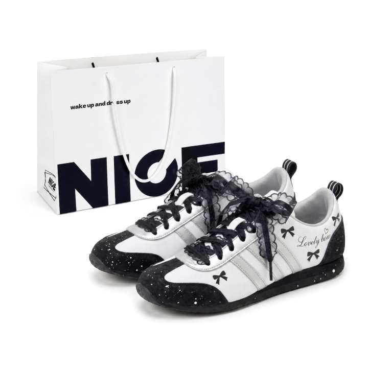 Adidas Adidas VS JOG 2.0 Slip Resistant Abrasion Resistant Low top German Army Trainers Unisex Black White Silver