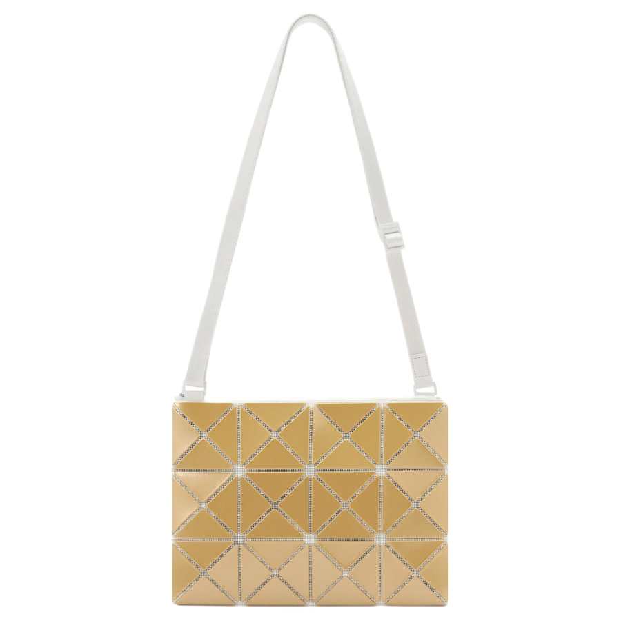 ISSEY MIYAKE Polyvinyl Chloride Resin Crossbody Bags Unisex Ochre