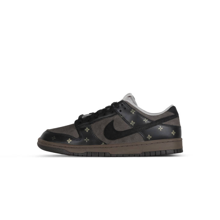 Nike Nike Dunk Black Gold Log Leather Cushioning Coverage Abrasion Resistant Low top Skateboard Shoes Unisex Black Gray Gold