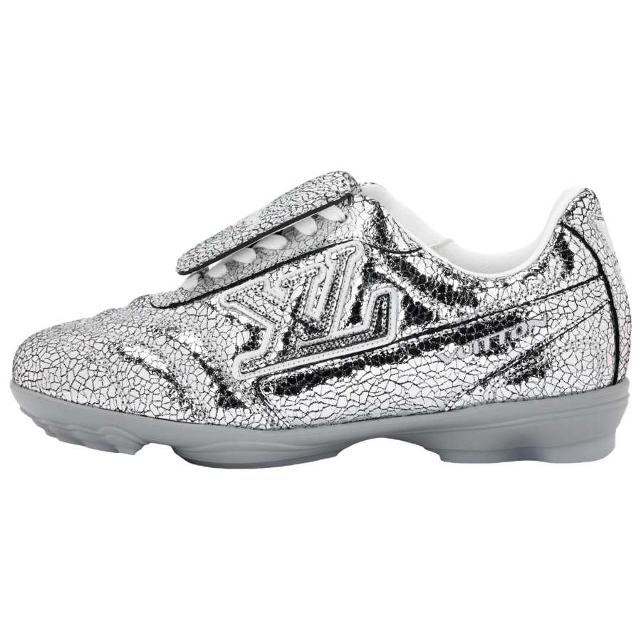 LOUIS VUITTON Footprint Soccer Silver King Low top Casual Shoes Unisex Silver