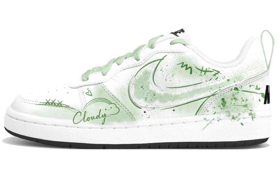 Nike Nike Court Borough XIX Cloud Dyed Ink Splatter Light Green Low top Kids' Skateboarding Shoes Green Teenagers