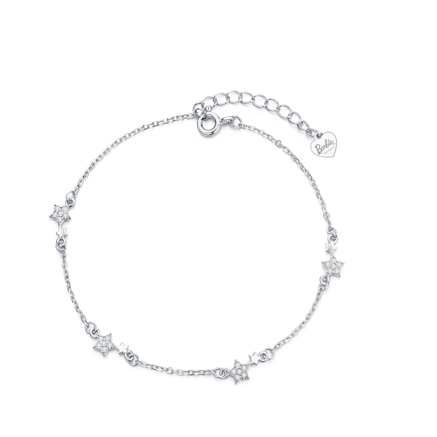 Barbie 999 Fine Silver Synthetic Cubic Zirconia Bracelets Women's