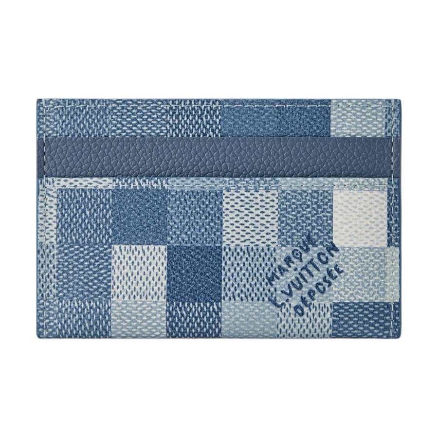 LOUIS VUITTON Damoflage Coated Canvas Card Holder Men's Indigo