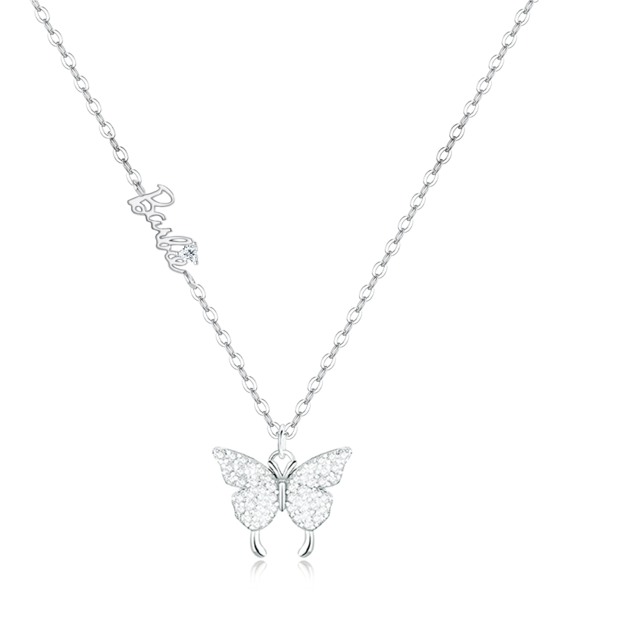 Barbie 925 Sterling Silver Synthetic Cubic Zirconia Necklaces Women's