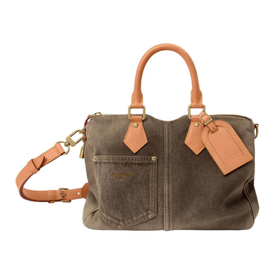 LOUIS VUITTON Speedy Denim Shoulder Bag, Crossbody Bag, Handbag 30 Men's Coffee Bean