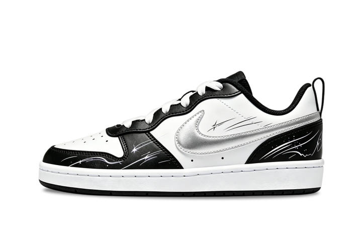 Nike Nike Court Borough Stellar Orbit Panda Leather Coverage Slip Resistant Cushioning Abrasion Resistant Low top