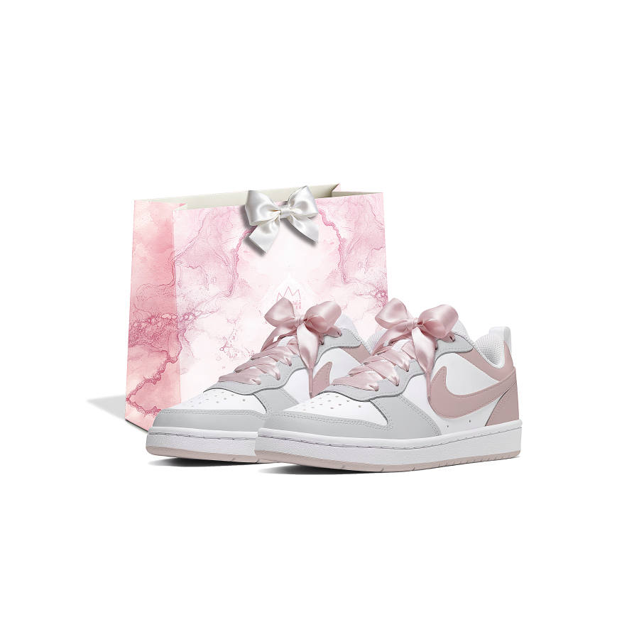 Nike Nike Court Borough Shopping Bag, Couple Slip Resistant Abrasion Resistant Low top Skateboard Shoes Women's Gray Pink