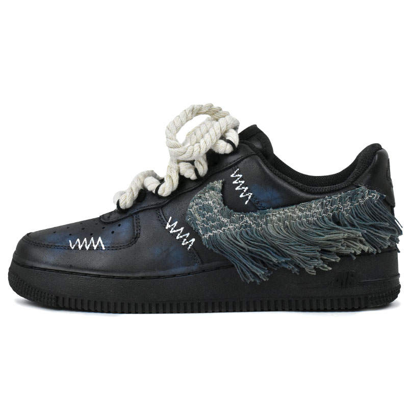 Nike Nike Air Force 1 Abrasion Resistant Slip Resistant Low top Skateboard Shoes Women's Black