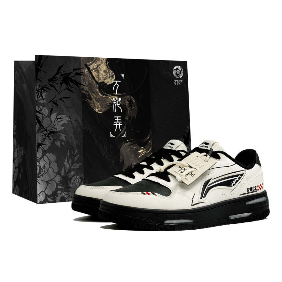 Li-Ning Li Ning Skyrim Slip Resistant Abrasion Resistant Low top Skateboard Shoes Unisex White Black