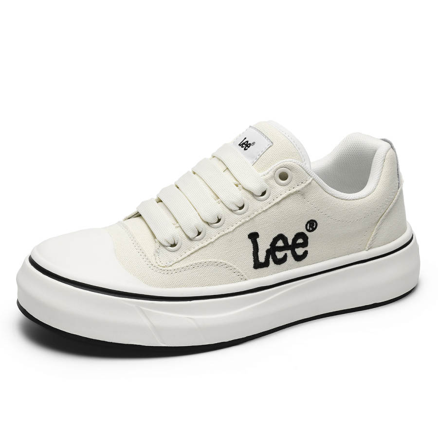 Lee Lee Canvas Shoes Men's Low Top Black/Navy Blue/Beige