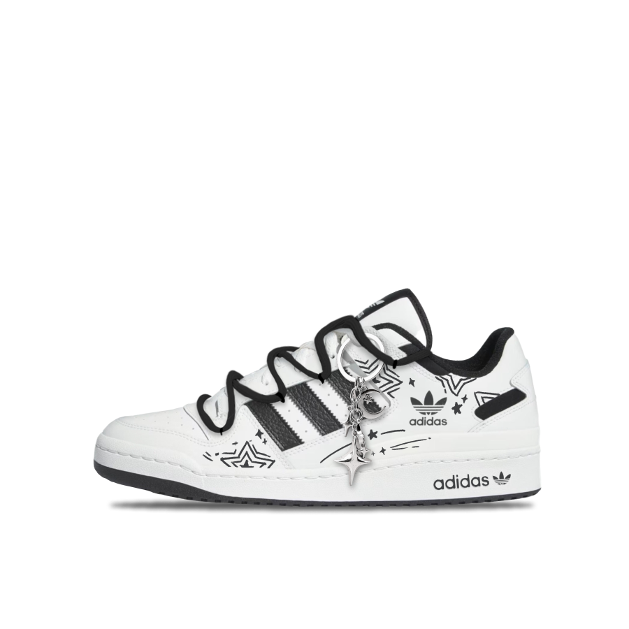 Adidas Originals FORUM Coverage Slip Resistant Abrasion Resistant Low top Skateboard Shoes Unisex Black