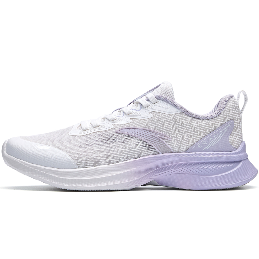 Anta Ling Yun 3 Cushioning Breathable Low top Casual City Commuting Running Shoes Women's White Purple Gradient