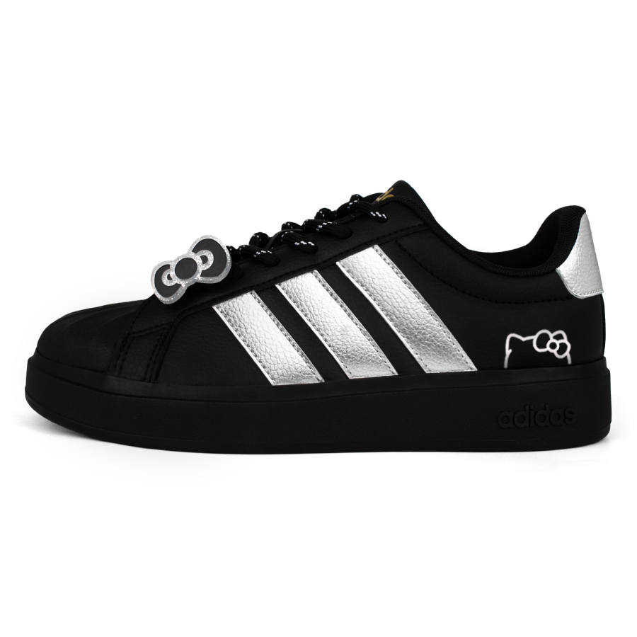 Adidas Adidas Street Talk Black Silver Promise Leather Slip Resistant, Abrasion Resistant, Waterproof, And Breathable Low top