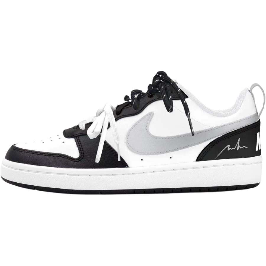 Nike Nike Court Borough Silver Hook Gray Band Kids' Skateboarding Shoes Black Teenagers