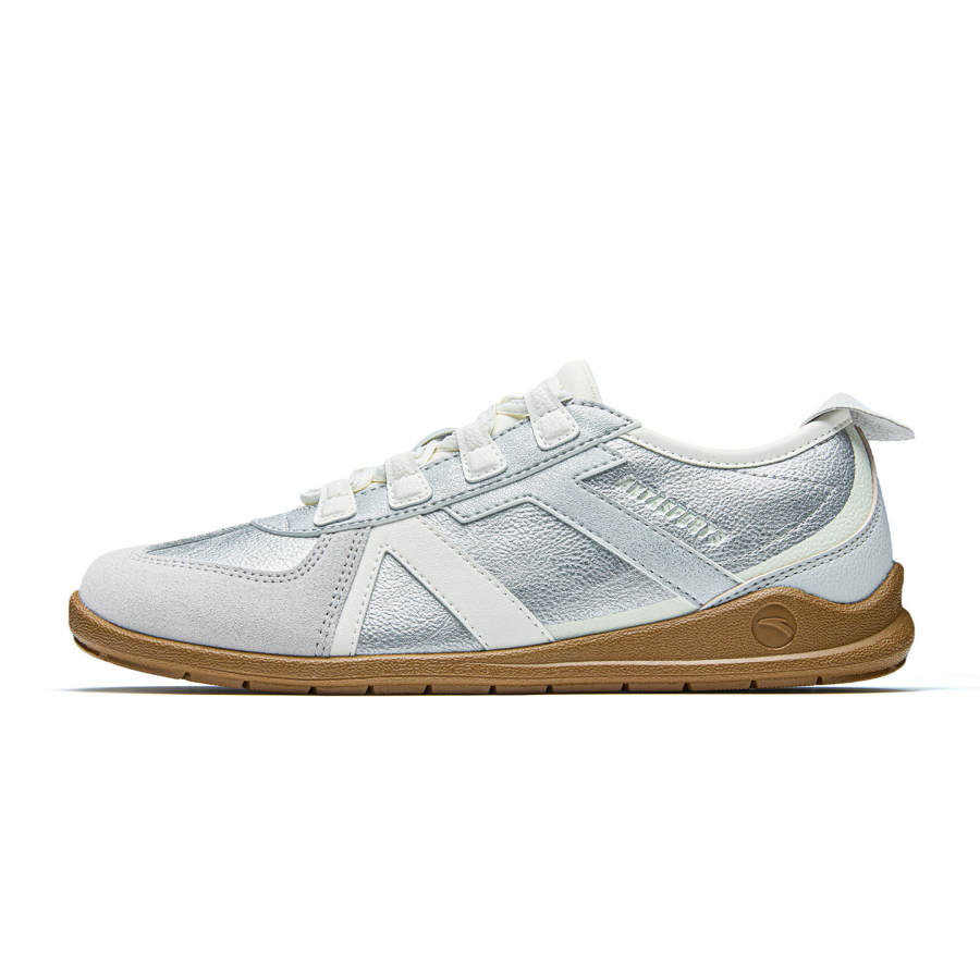 Anta Joyful Cushioning Abrasion Resistant Low top Casual Shoes Women's Silver Microchip Gray Ivory White
