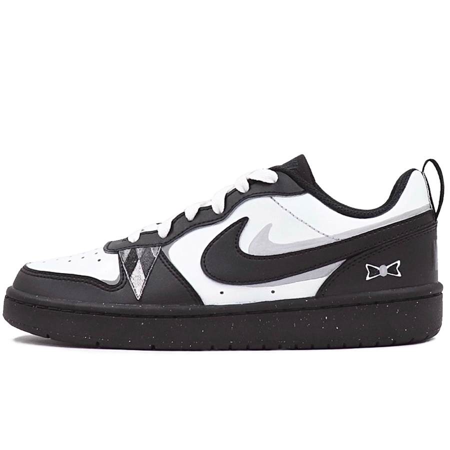 Nike Nike Court Borough Pilates Dal Leather Low top Kids' Skateboarding Shoes Black White Gray Teenagers