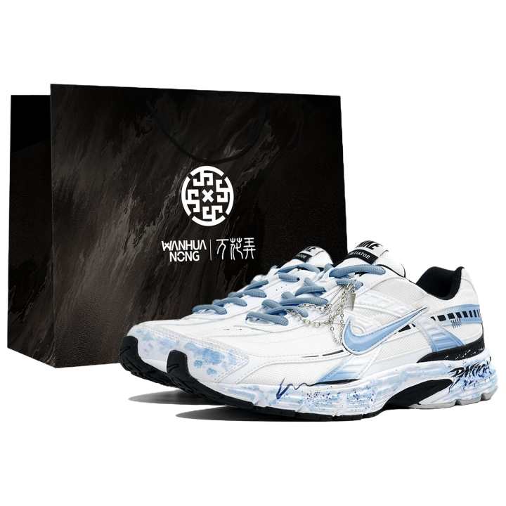 Nike Nike Initiator Abrasion Resistant Low top Running Shoes Men's White Blue