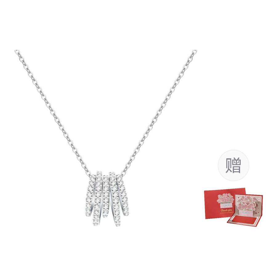 KEYS VIA Synthetic Cubic Zirconia Copper Alloy Recommended Collarbone Chain Pendant Necklace Women's