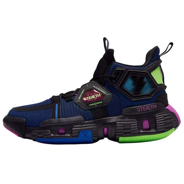 361° Cushioning Slip Resistant Abrasion Resistant Mid top Casual Shoes Men's Black Cyan