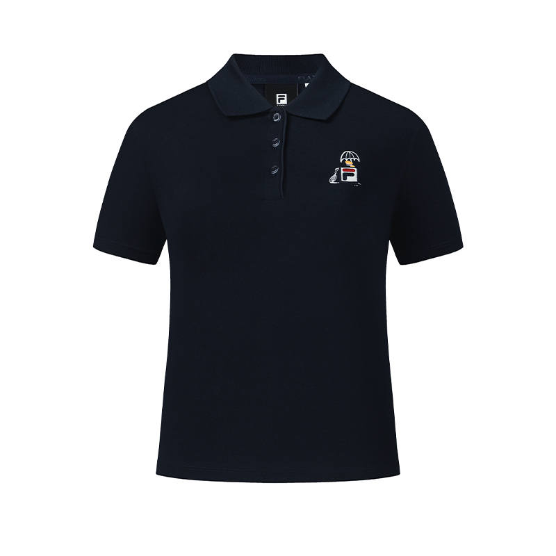 FILA Tennis Polo Shirts Women's Smoke Blue Polo Collar Moderate