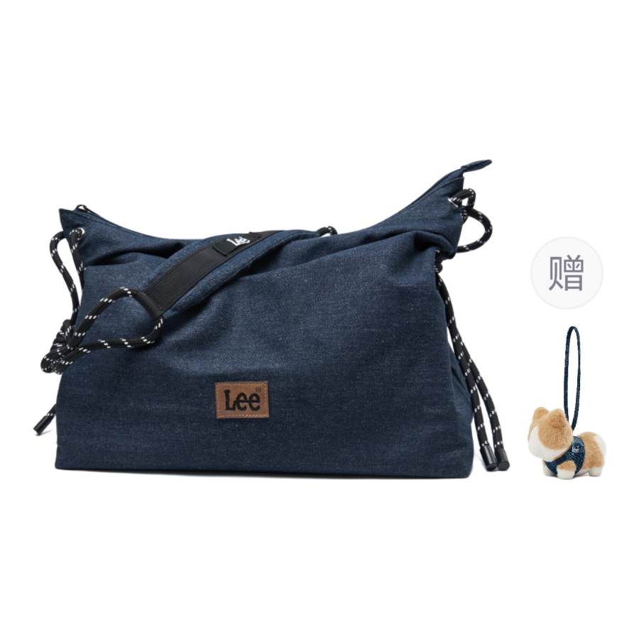 Lee Fabric American Vintage Shoulder Bag, Crossbody Bag Medium Unisex Denim Blue/Black/Khaki