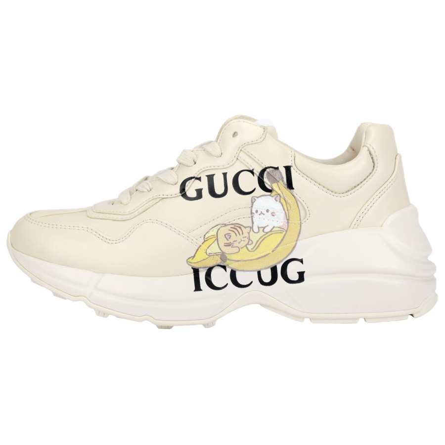 GUCCI x Bananya Rhyton Fabric Low top Chunky Sneakers Women's Ivory White