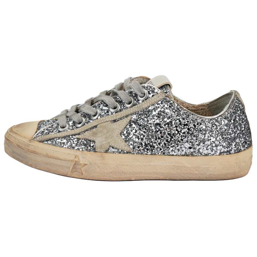 Golden Goose V-Star Glittered Sneakers