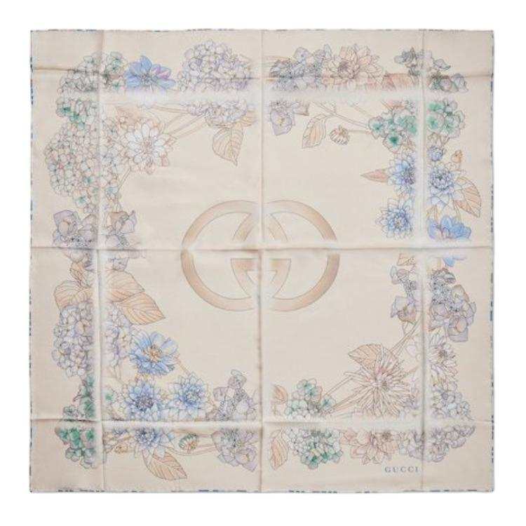 GUCCI Silk Scarves Women's White
