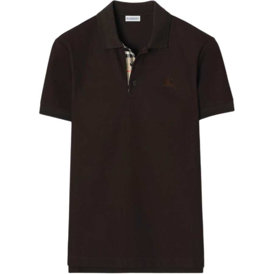 Burberry Polo Shirts Men's Lilac Brown Polo Collar Moderate Straight Fit