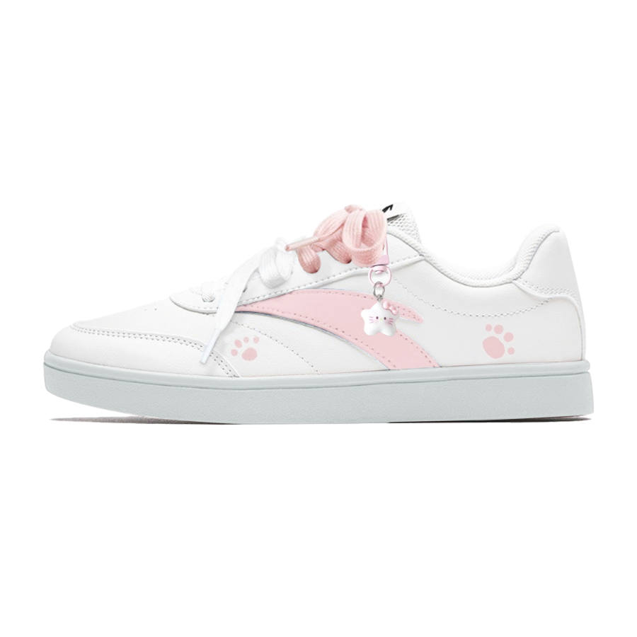 Anta Active Lightweight Breathable Low top Skateboard Shoes Women's White Pink
