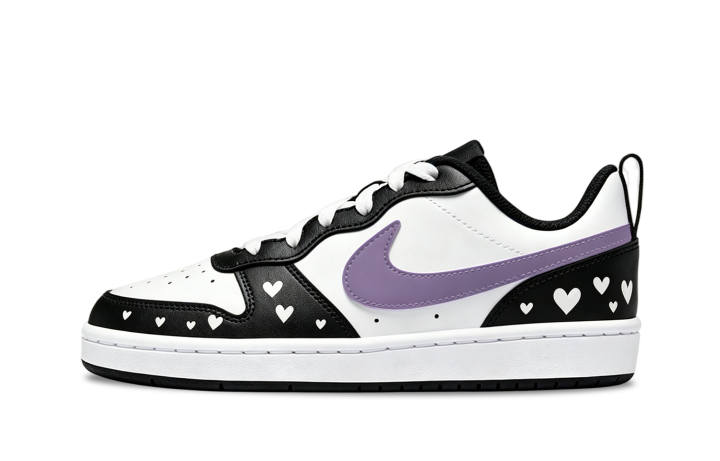 Nike Nike Court Borough Taro Paste Boba Leather Cushioning Abrasion Resistant Support Low top Kids' Skateboarding Shoes