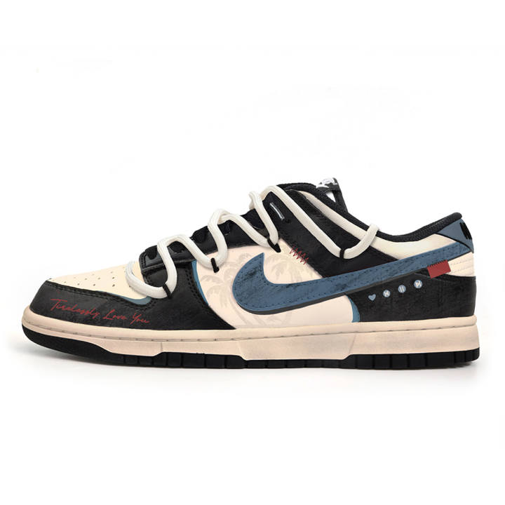 Nike Nike Dunk Sunset Island MONE Manufacturing Leather Low top Skateboard Shoes Unisex Black White