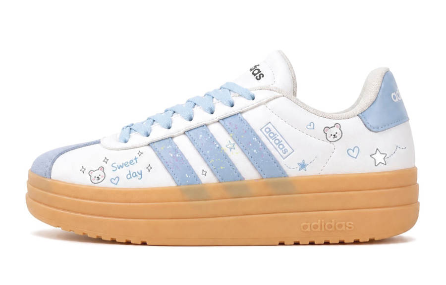 Adidas Custom Shoes Adidas VL Court Bold Maris Sal Ice Low top Skateboard Shoes Women's Blue White