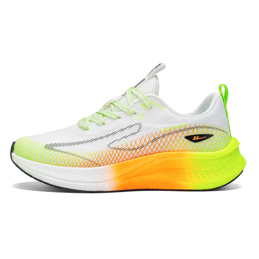 WARRIOR Running Shoes Men's Low Top White Yellow Orange, Neon Green, Black Blue Yellow