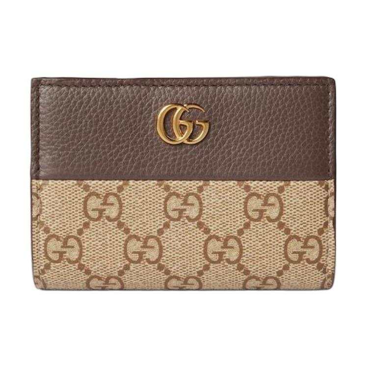 GUCCI GG Marmont Leather Wallet Small Women's Dark Brown