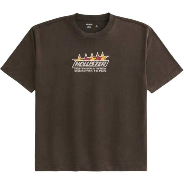 Hollister/ T Shirts Men's Brown Crew Neck Moderate