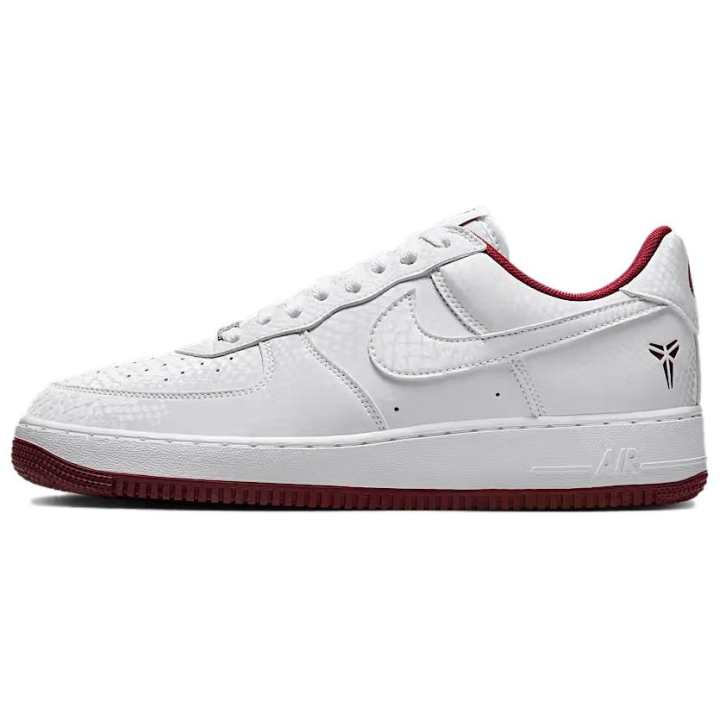 Nike Nike x Kobe Bryant Air Force 1 Abrasion Resistant Abrasion Resistant Low top Skateboard Shoes Unisex White Red