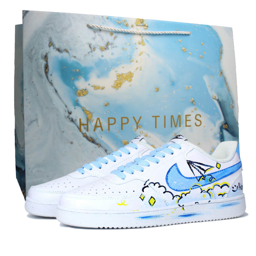 Nike Nike Court Vision 1 Low top Skateboard Shoes Unisex Sky Blue White